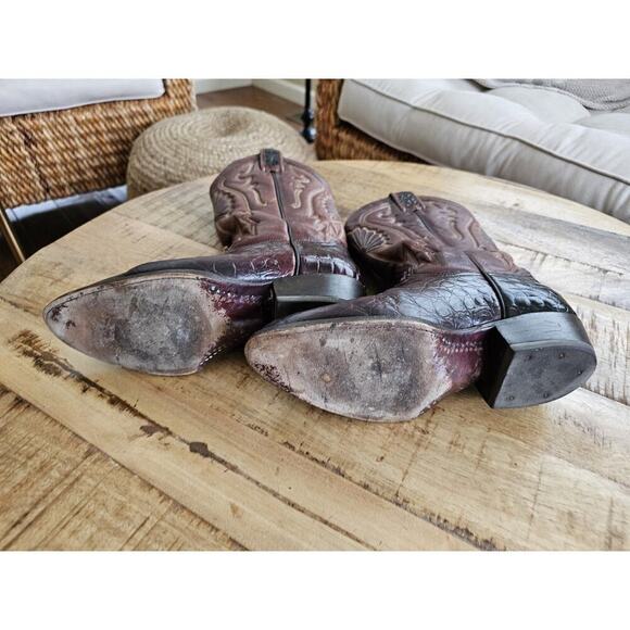 Rudel Rodgers Boots Men's Size 5.5 E Embossed Alligator Western Cowboy - Picture 12 of 16